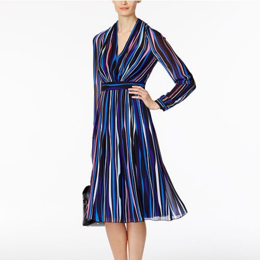 Striped Fit and Flare Dress